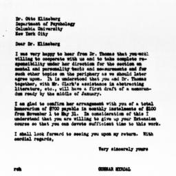Letter from Gunnar Myrdal t...