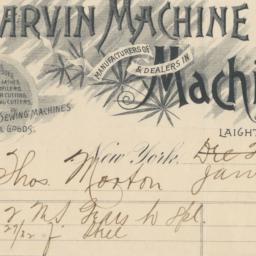 Garvin Machine Co. Bill or ...