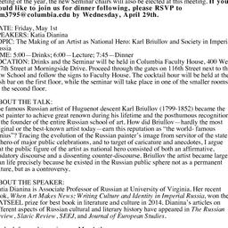 Announcements, 2015-05-01. ...