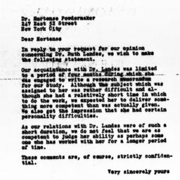 Letter from Gunnar Myrdal t...