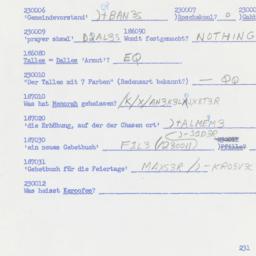 Western questionnaire, answ...