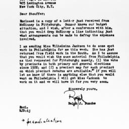 Letter from Ralph J. Bunche...