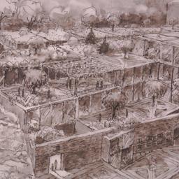 Aerial perspective drawing.