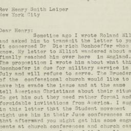 Letter from Reinhold Niebuh...
