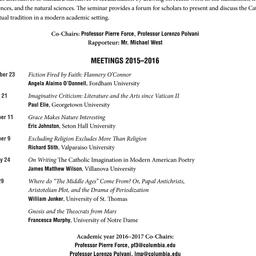 Schedules, Catholicism, Cul...