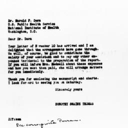 Letter from Dorothy Swaine ...