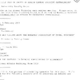 Announcements, 2003-11-06. ...
