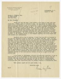 Letter to George A. Plimpton regarding new building and collection