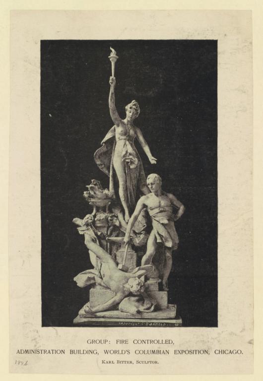 Group: Fire Controlled, Administration Building, World's Columbian Exposition, Chicago. Karl Bitter, Sculptor