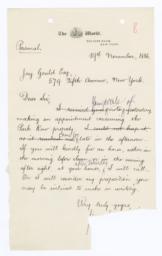 Autograph Letter, Signed, to Jay Gould