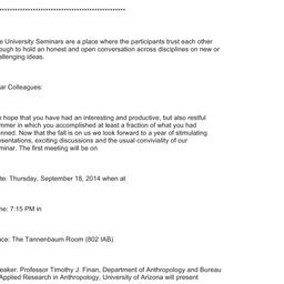 Announcements, 2014-09-18. ...
