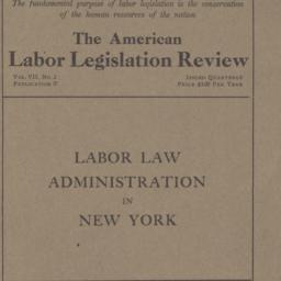 American Labor Legislation ...
