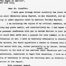 Letter from Alain Locke to ...