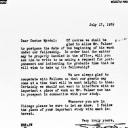 Letter from Edwin R. Embree...