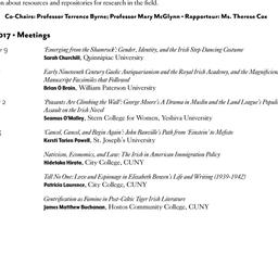 Schedules, Irish Studies, s...