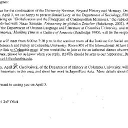 Announcements, 2002-04-03. ...