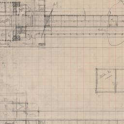 First floor plan, north ele...