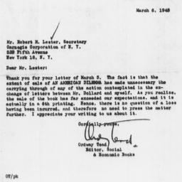 Letter from Ordway Tead to ...