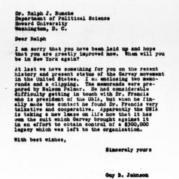 Letter from Guy B. Johnson ...