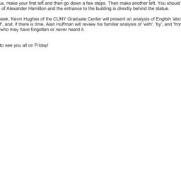 Announcements, 2013-02-15. ...