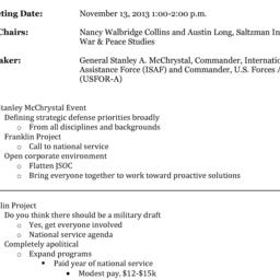 Minutes, 2013-11-13. Defens...
