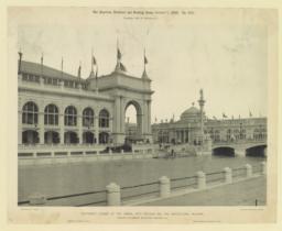 Southwest corner of the Liberal Arts Building and the Agricultural Building. World's Columbian Exposition, Chicago, Ill. George B. Post, Architect. McKim, Mead & White, Architects