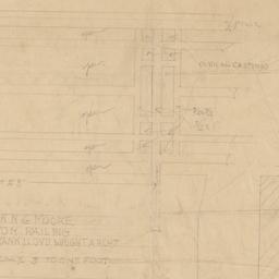 Iron railing elevation, sec...