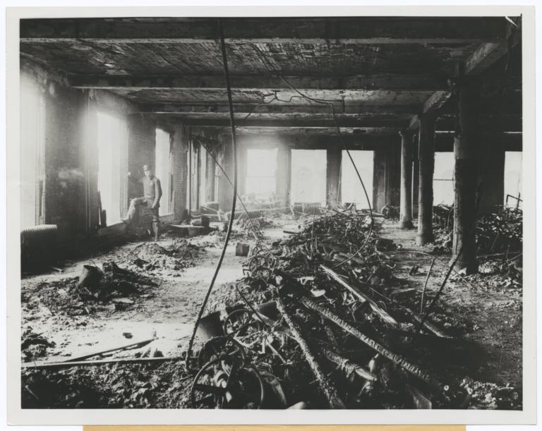 View of ruins after blaze swept fire in Triangle Shirtwaist Factory