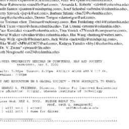 Announcements, 2002-05-08. ...