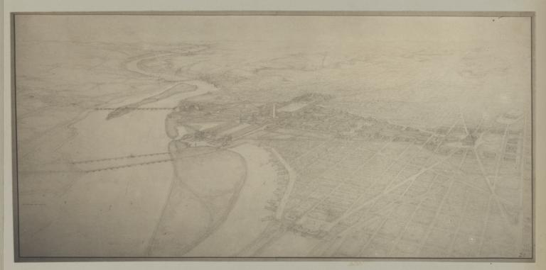 [Aerial view of McMillan Commission plan for the improvement of the park system of the District of Columbia]