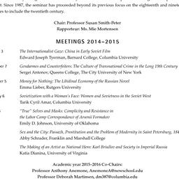 Schedules, Slavic History a...
