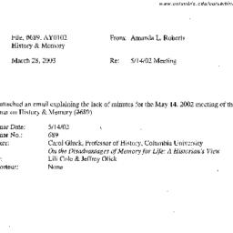 Correspondence, 2002-05-14....
