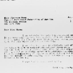 Letter from Arnold M. Rose ...