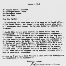 Letter from T. Arnold Hill ...