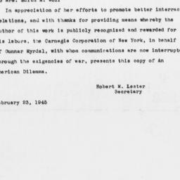 Inscription by Robert M. Le...