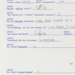 Western questionnaire, answ...