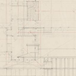 First floor plan, side elev...