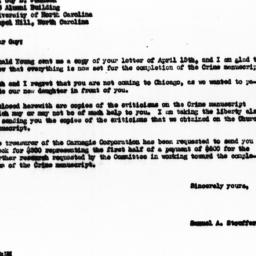 Letter from Samuel A. Stouf...