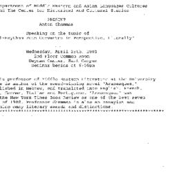 Announcements, 2001-04-25. ...
