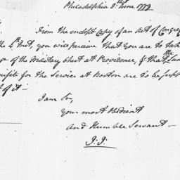 [Document, 1779 June 08]