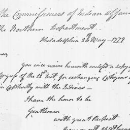 [Document, 1779 May 26]