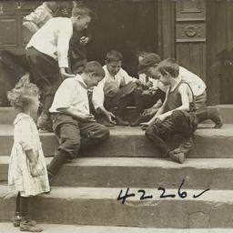 Boys Playing on a Stoop