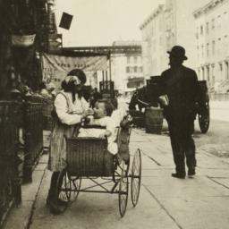 Girl with Baby in Carriage