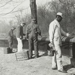 Men Painting Fence