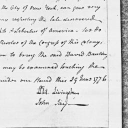 [Document, 1776 June 29]