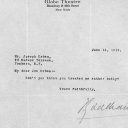 1 letter, 16 June 1919