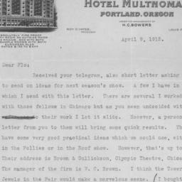 1 letter, 9 April 1915, p. 1
