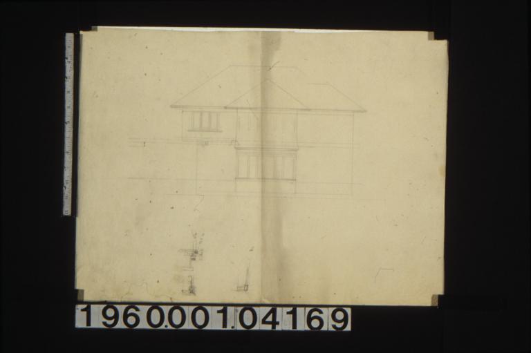 Sketch of elevation\, rough detail sketches