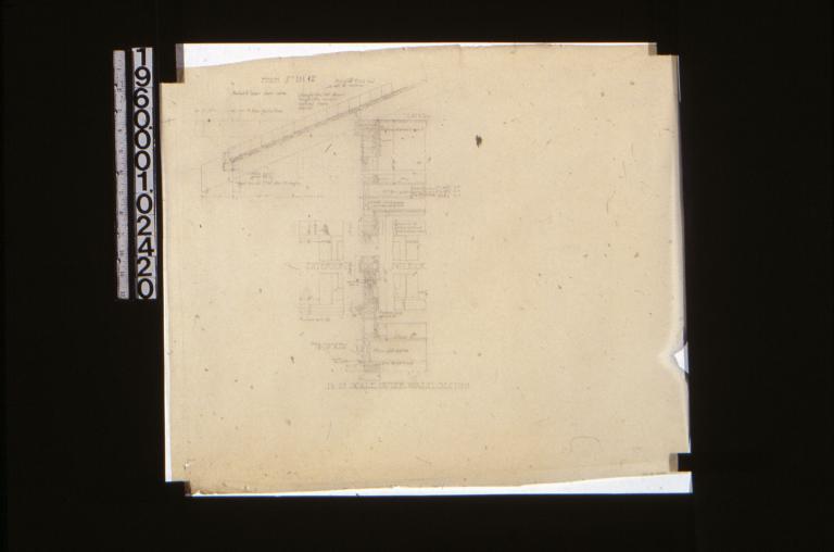 Outer wall section with exterior and interior elevations of window