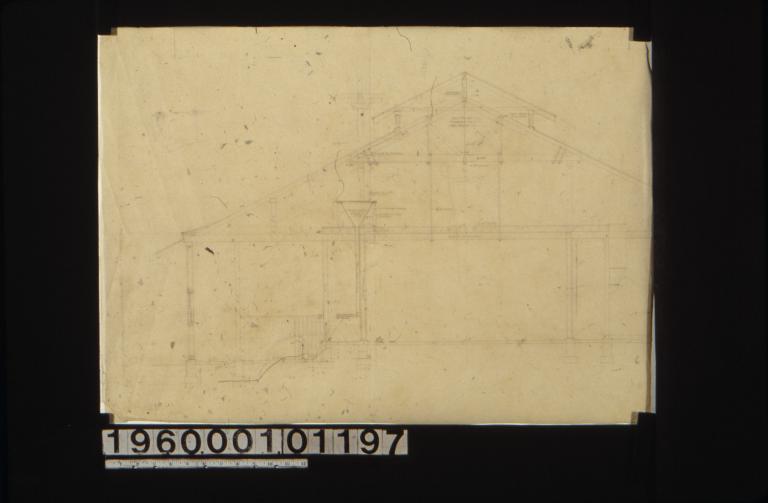 Partial sectional elevation A-A\, rough detail sketches